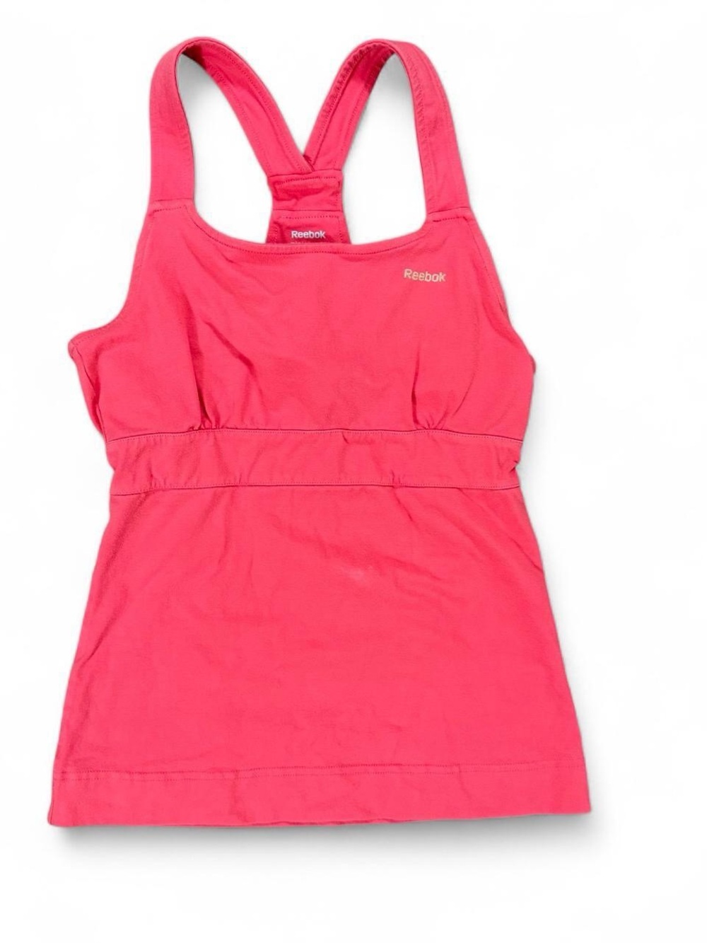 Vintage Y2K Reebok Pink Babydoll Tank Top Built In Sports Bra Women’s Size M